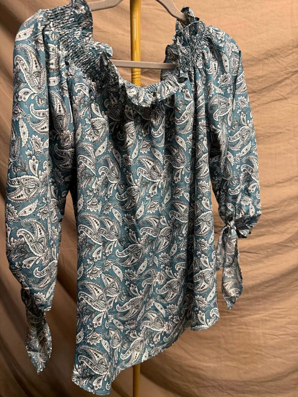 Michael Kors Women's Plus Blouse Blue Printed